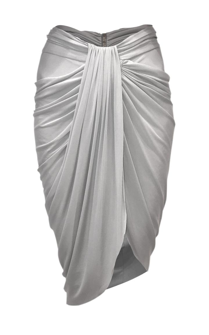 Moda Operandi Balmain Draped Asymmetric Jersey Skirt