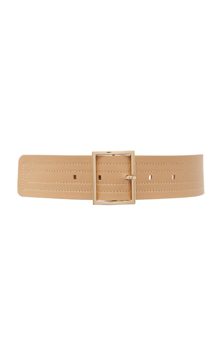 Maison Boinet Wide Stitched Leather Belt Size: 65 Cm