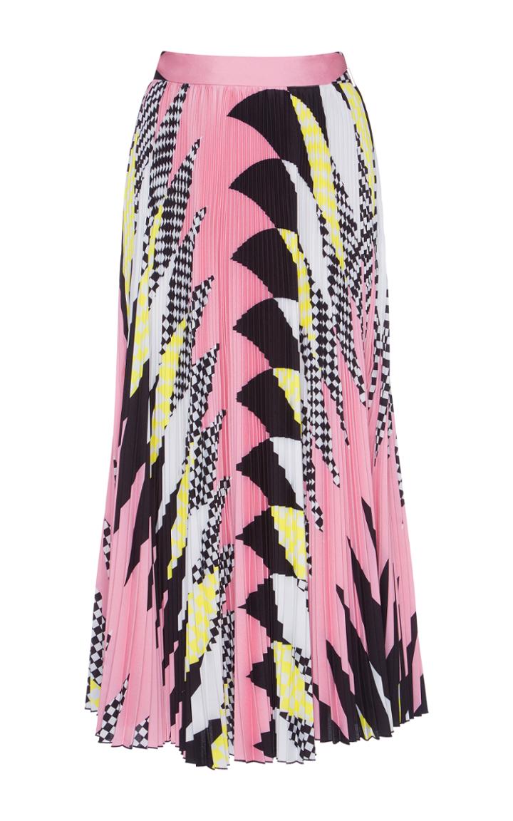 Msgm Acid Argyle Pleated Skirt