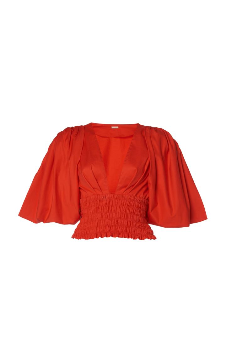 Moda Operandi Johanna Ortiz Playful Vision Ruched Cotton-blend Top Size: 2