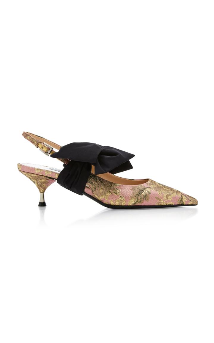 Prada Exclusive Brocade Slingback Pumps