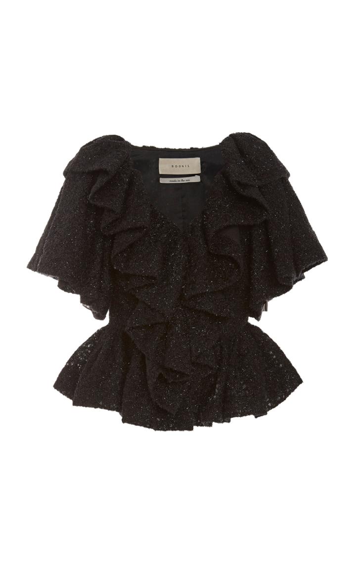 Soonil Gypso Ruffled Boucle Top