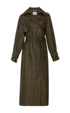 Maison Pre Herringbone Lurex Trench Coat