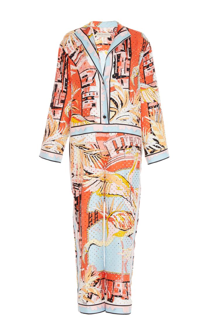 Emilio Pucci Perforated Silk Jumpsuit