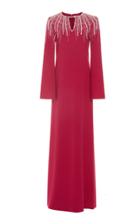 Pamella Roland Embroidered Stretch Crepe Caftan
