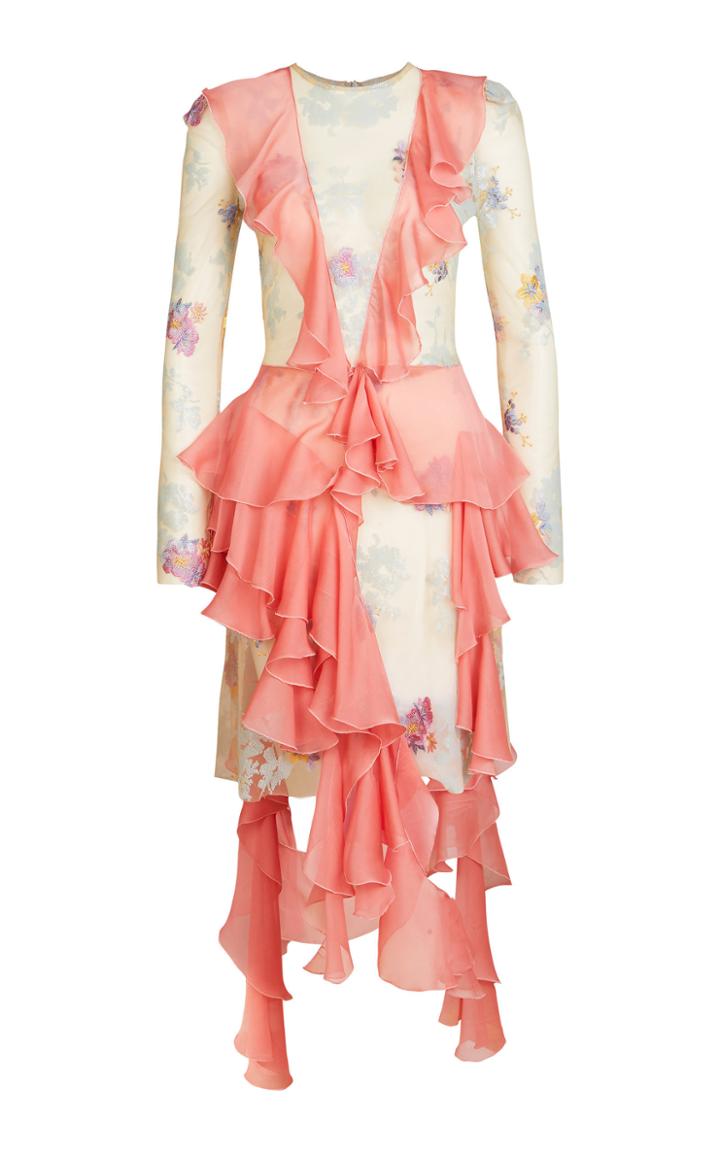 Lana Mueller Rodas Ruffle Knee Length Dress
