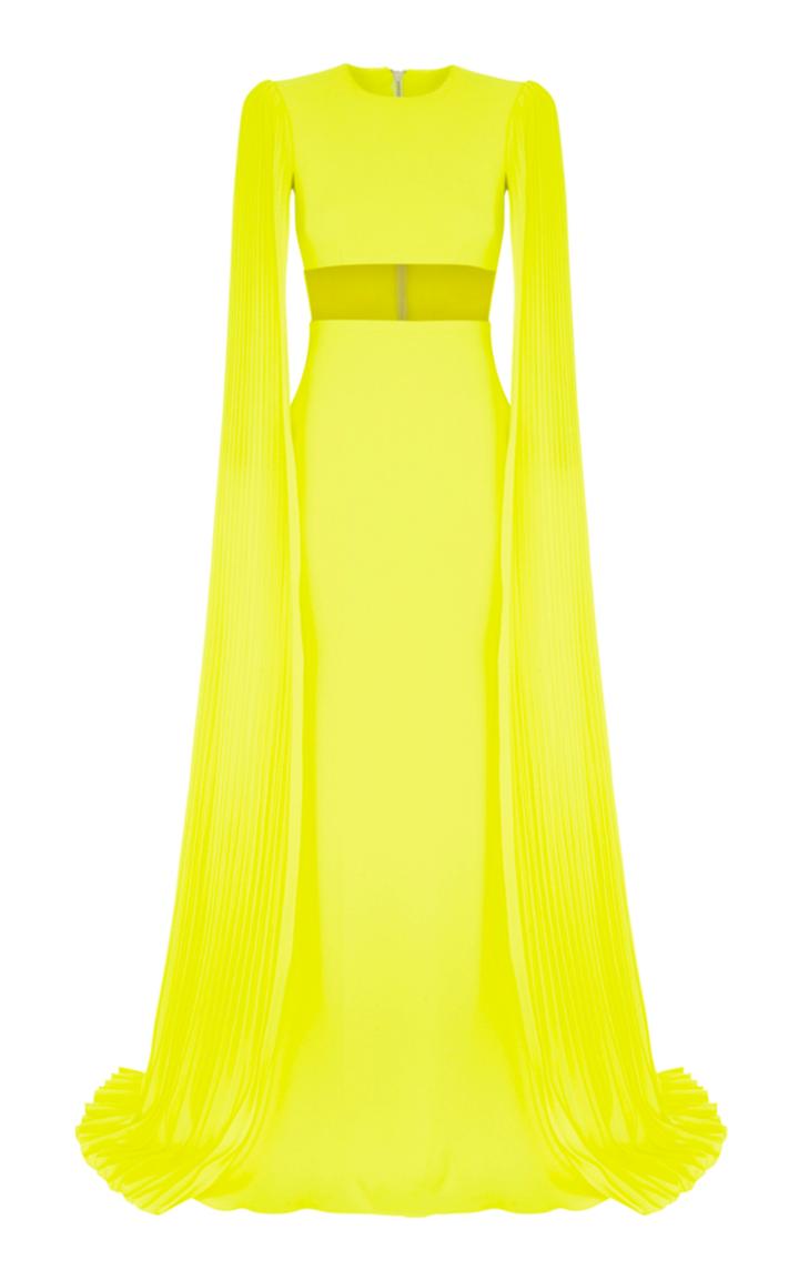 Alex Perry Raina Sheer Long Sleeve Gown