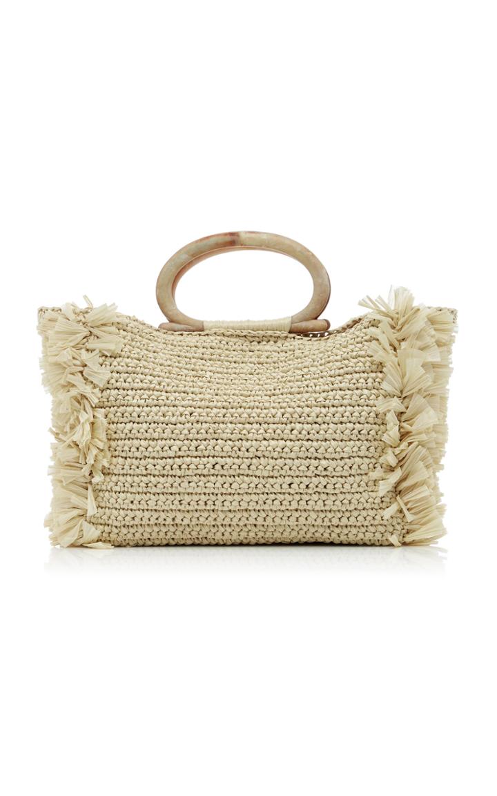 Carolina Santo Domingo Large Corallina Raffia Tote