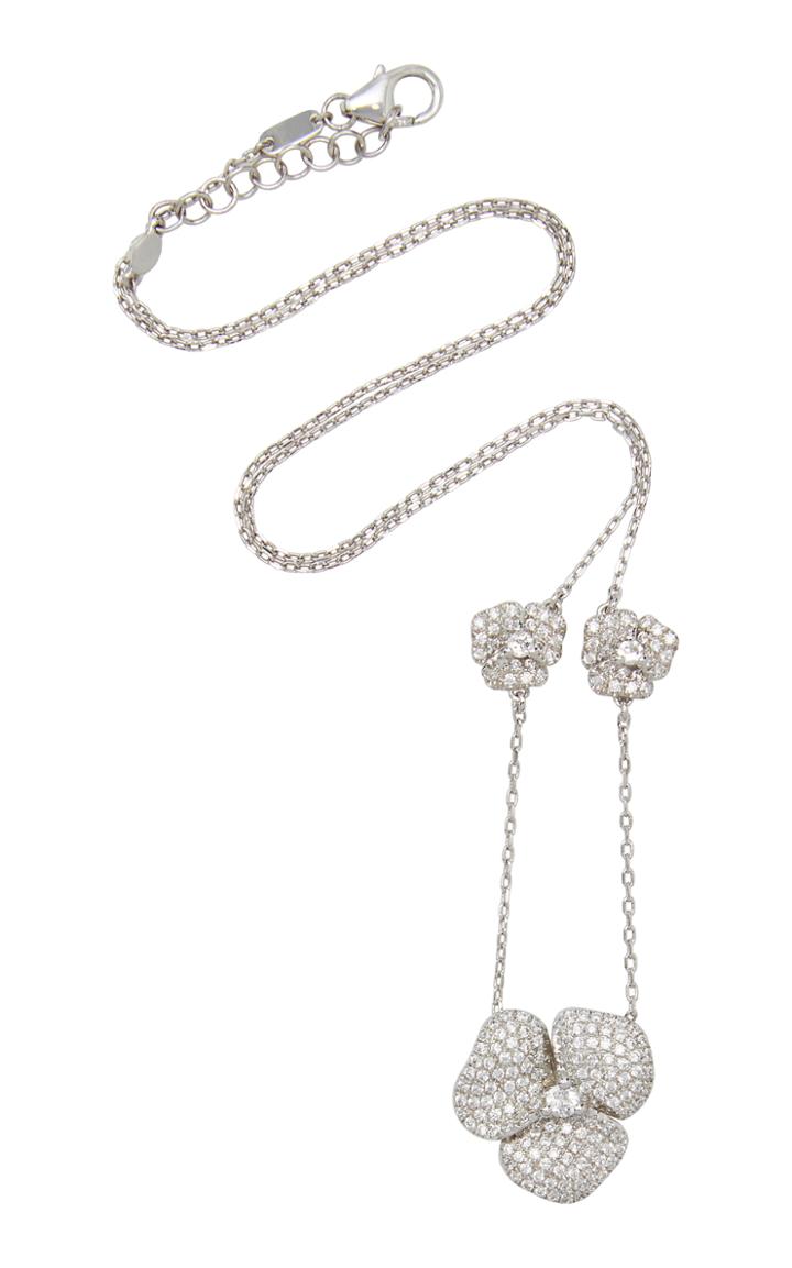 As29 Triple Pave Flower Necklace