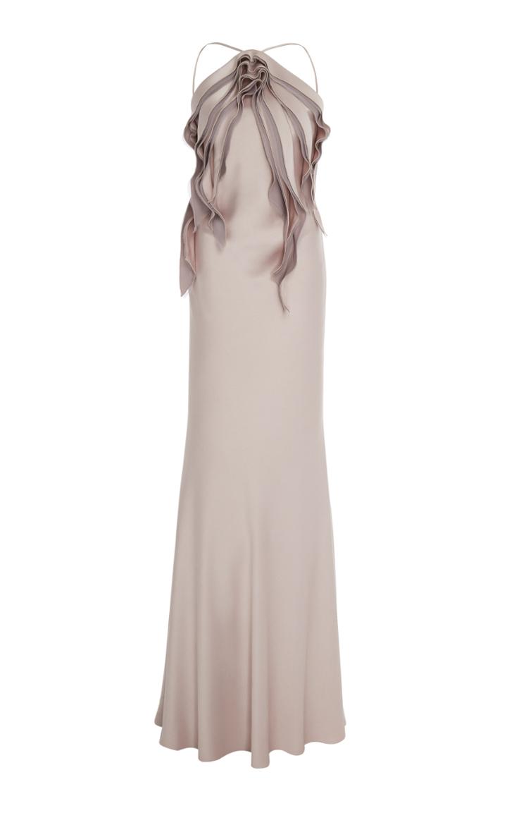 Jason Wu Collection Ruffled Satin Halterneck Gown