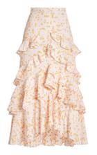 Moda Operandi Acler Clairmont Ruffled Embroidered Cotton-blend Maxi Skirt