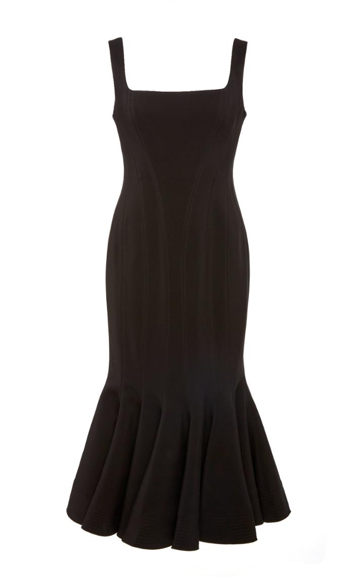 Acler Mawson Square-neck Stretch-knit Midi Dress