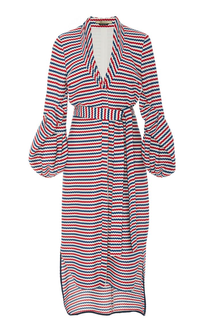 Hellessy Helga Crocheted Striped Midi Dress