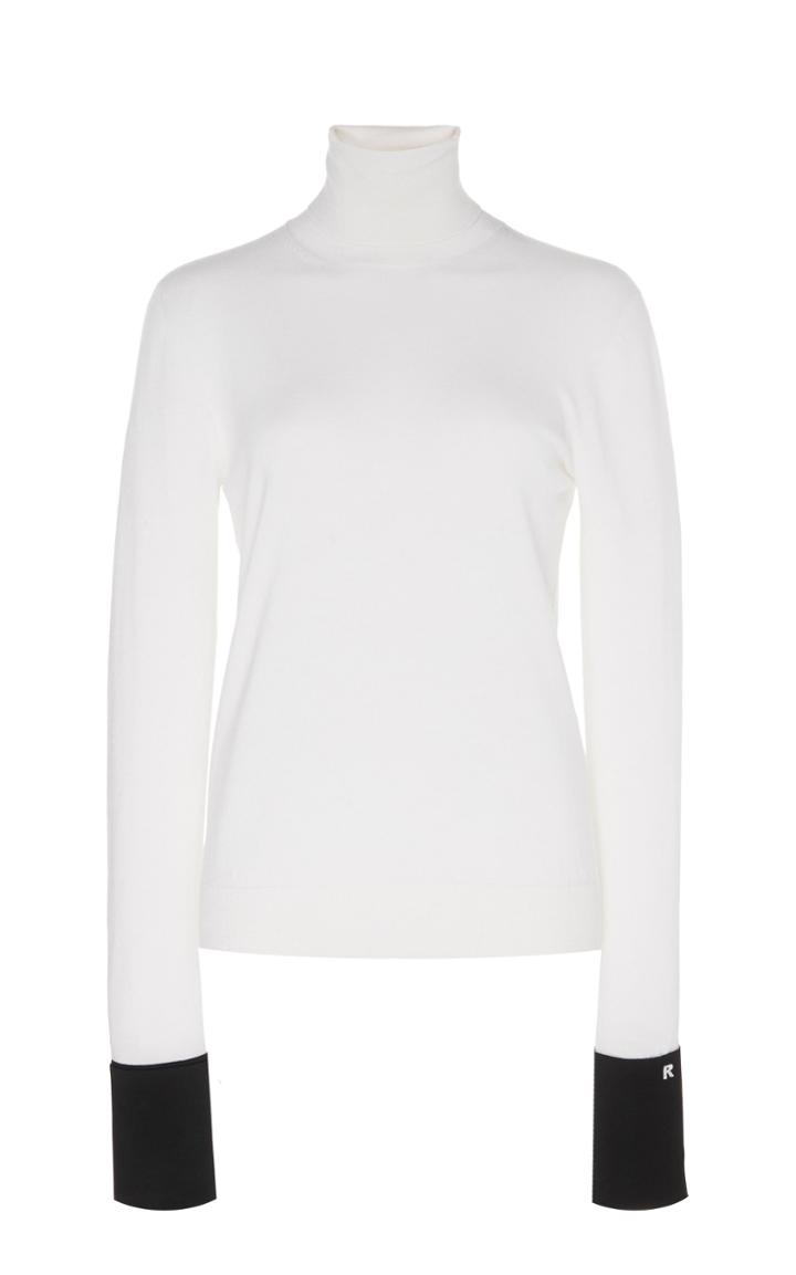 Rochas Wool-blend Jersey Knit Turtleneck
