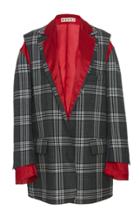 Marni Removable Sleeves Plaid Wool Blazer