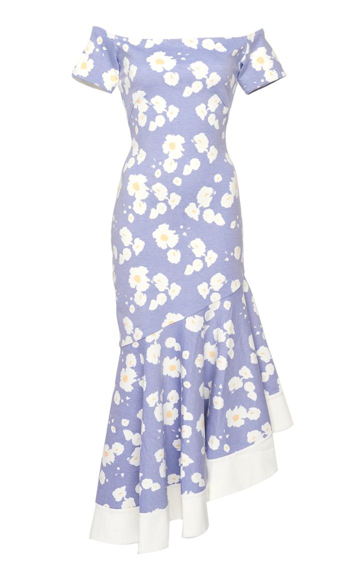 Leal Daccarett Miranda Off-the-shoulder Crepe De Chine Dress