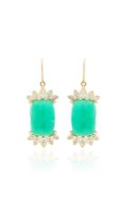 Kathryn Elyse Fringe 14k Yellow Gold Chrysoprase And Diamond Earrings