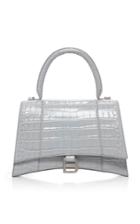 Balenciaga Medium Hourglass Croc-effect Leather Handbag
