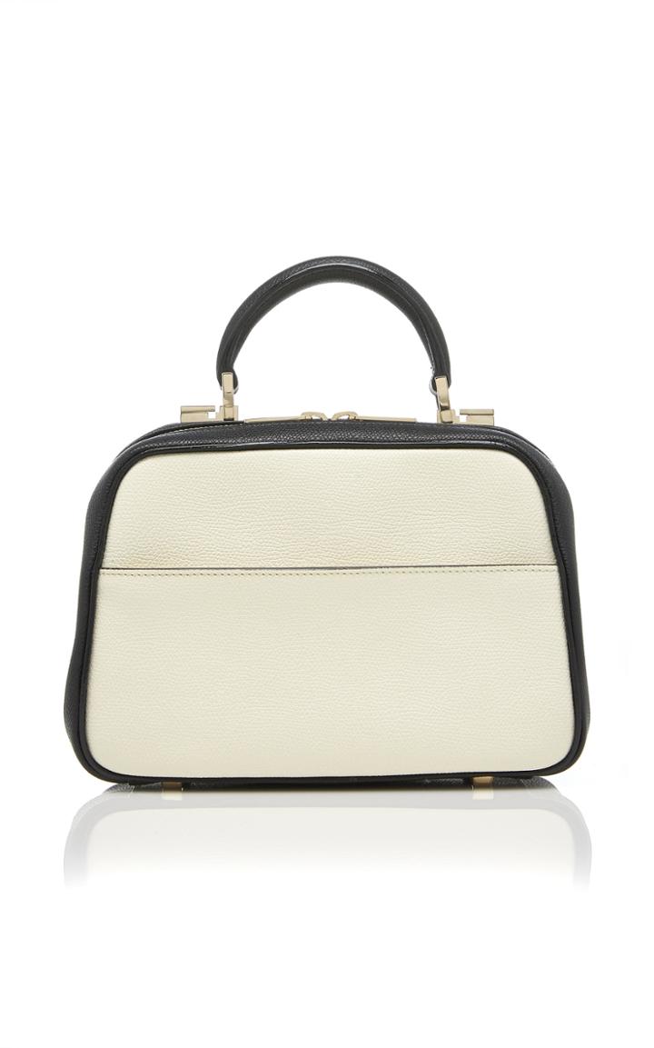 Valextra Serie S Mini Color Block Grained Leather Bag