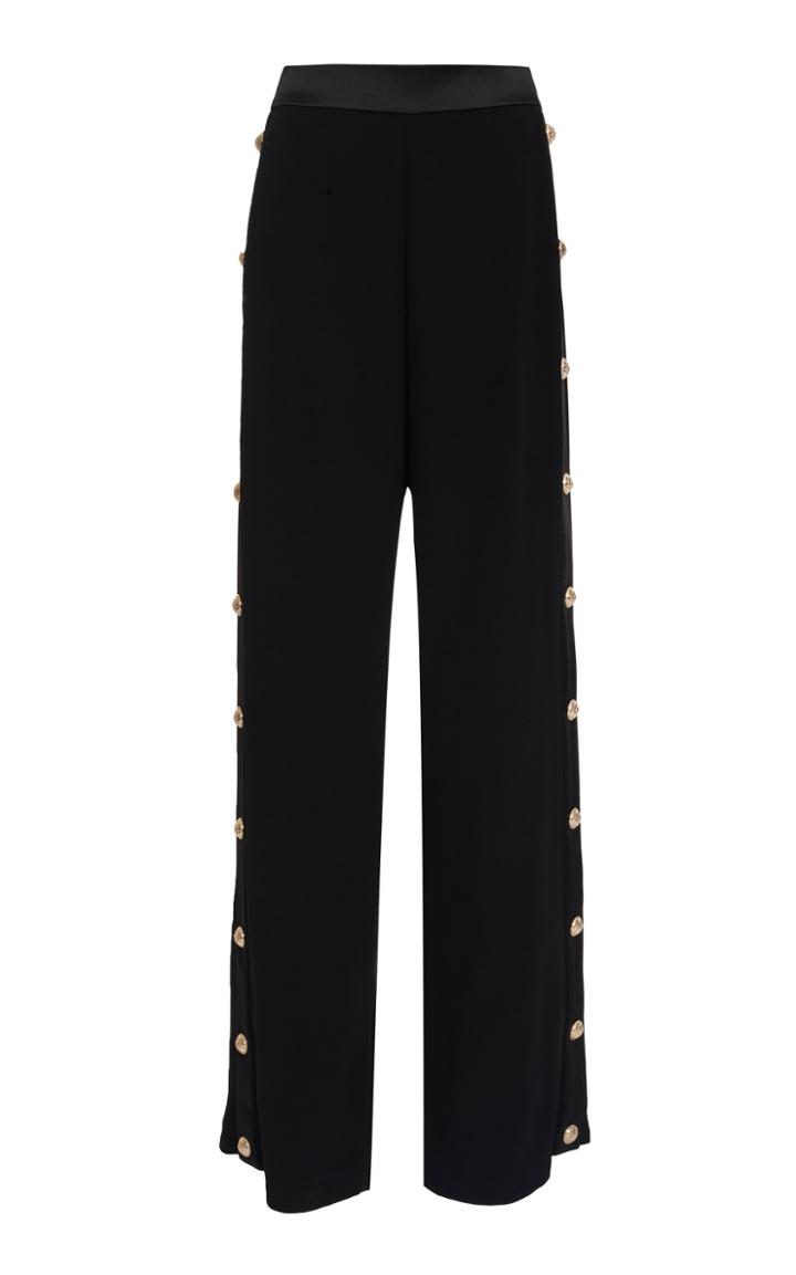 Balmain Lurex Side Button Velvet Sweatpants