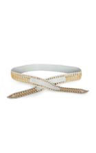 Alberta Ferretti Gold-tone Studded Leather Waist Belt