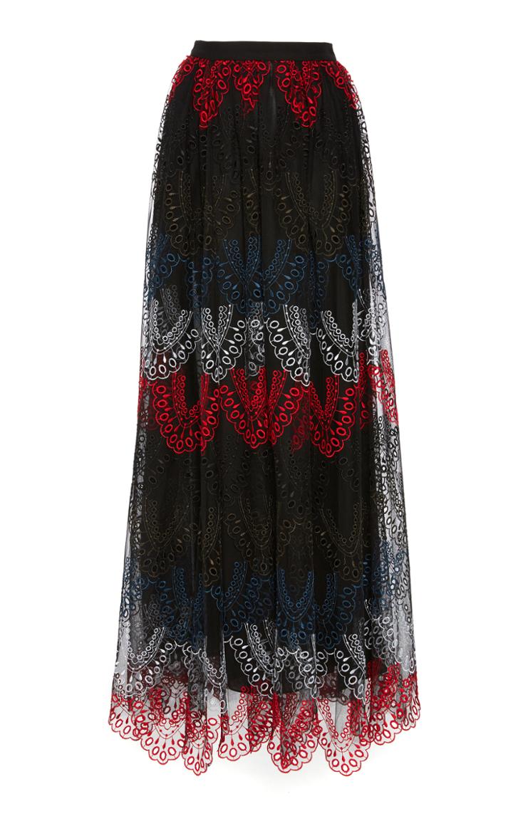 Elie Saab Multicolor Embroidered Skirt