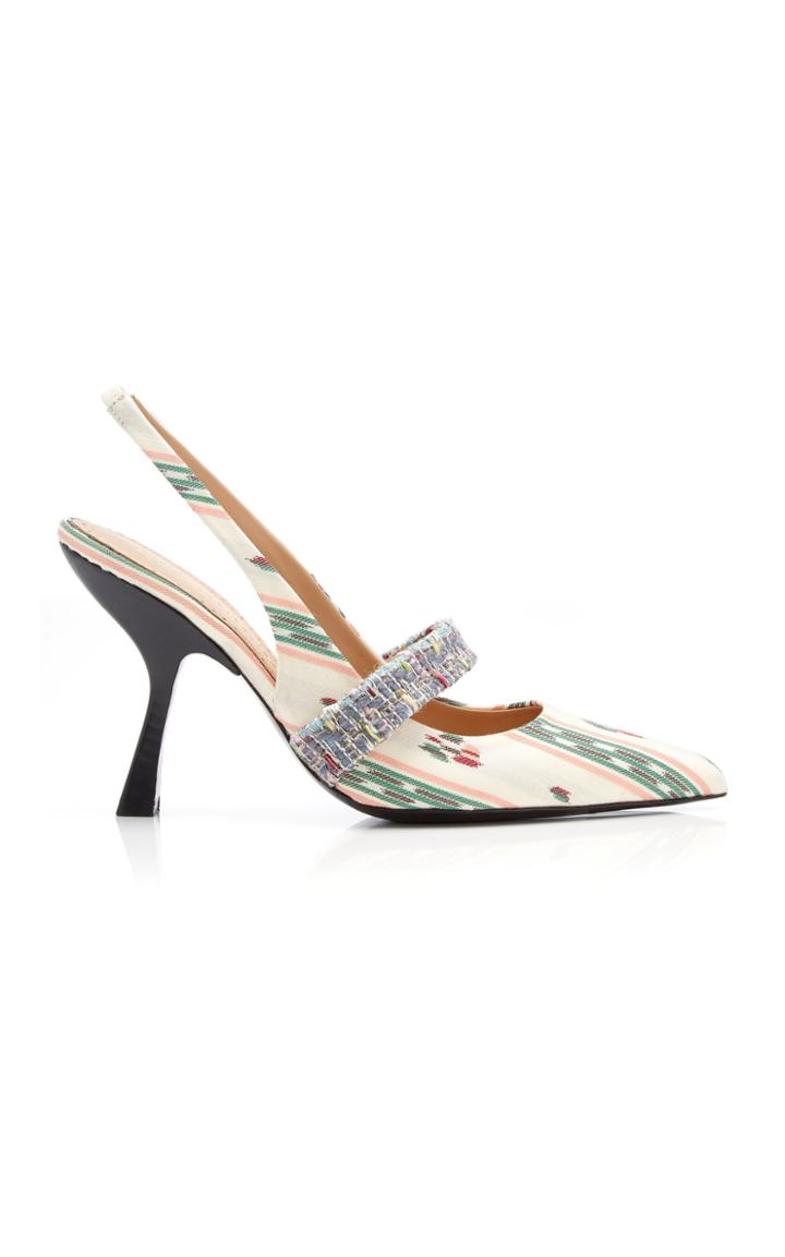 Brock Collection Printed Jacquard Slingback Pumps