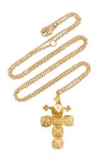 Moda Operandi Santo By Zani 18k Yellow Gold And Diamond Cross Orb Necklace