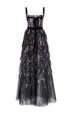 Elie Saab Bead And Feather Embroidered Gown
