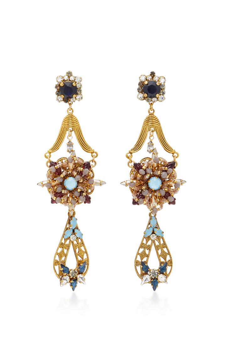 Erickson Beamon Wild Flower Crystal Drop Earrings