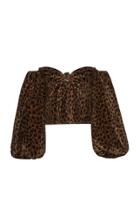 Attico Balloon-sleeved Leopard-print Velvet Top