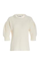 Sea Nadene Puff-sleeve Wool And Cotton-blend Sweater