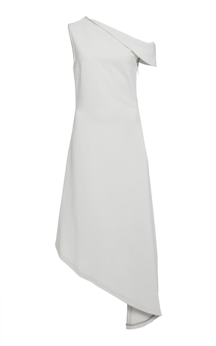 Rosetta Getty Draped Shoulder Crepe Dress
