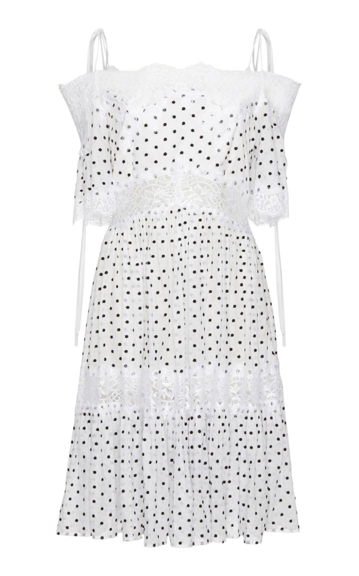 Blumarine Off The Shoulder Polka Dot Dress