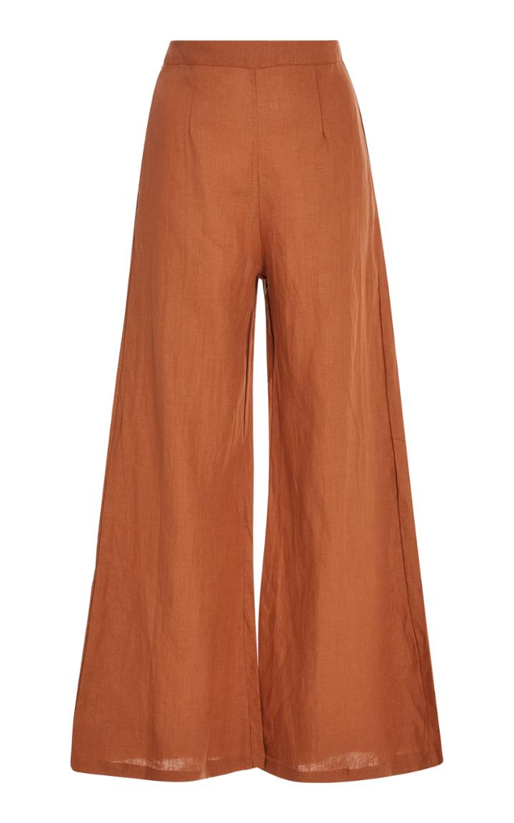 Faithfull Scelsi Cropped Linen Wide-leg Pants