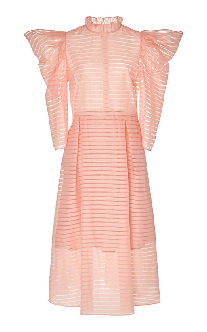 Hofmann Copenhagen Carli Puff Sleeve Stripe Overlay Dress