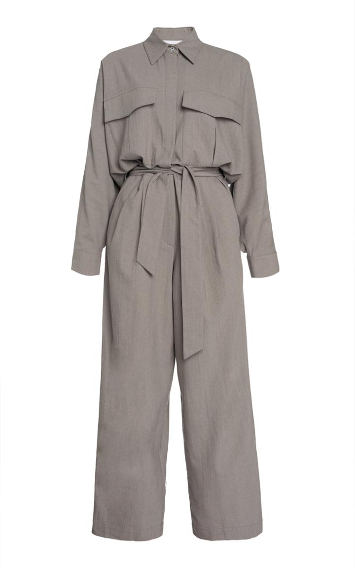 Moda Operandi Piece Of White Oliver Long-sleeve Wool Jumpsuit