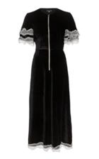 Alexachung Lace-trimmed Zip-front Velvet Dress
