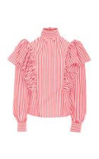 Jill Stuart Olga Striped Cotton Blouse