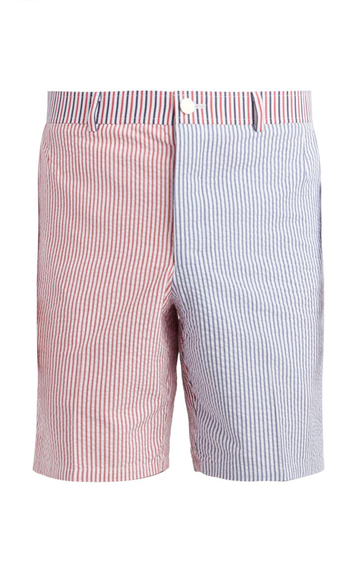 Thom Browne Printed Cotton Seersucker Shorts