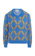 Marni Patterned V-neck Mohair Sweater