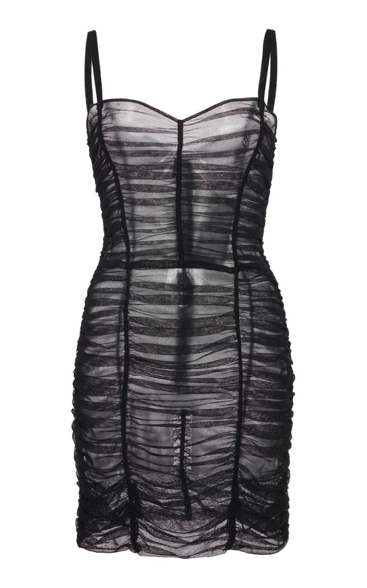 Moda Operandi Dolce & Gabbana Sheer Ruched Chiffon Dress