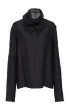 The Row Bora Crepe De Chine Turtleneck Top