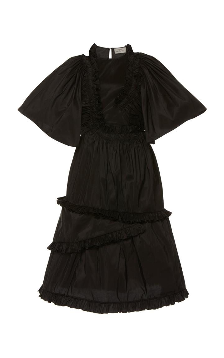 Moda Operandi Preen By Thornton Bregazzi Emersyn Ruched Satin Midi Dress Size: Xs