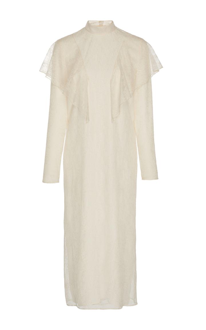 Ryan Roche Ruffled Lace Dress