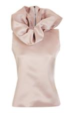 Maticevski Magnifique Ruched Collar Satin Top