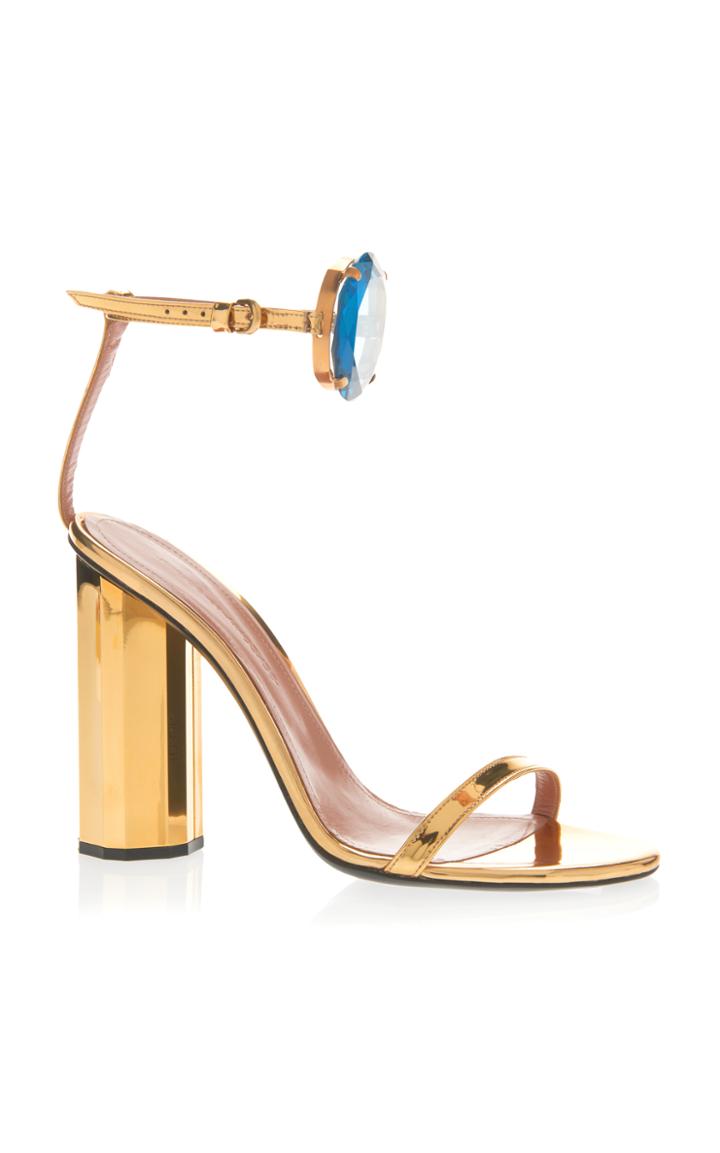 Marco De Vincenzo Bejeweled Metallic Sandal