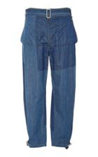 Jw Anderson Belted Fold-front Denim Trousers