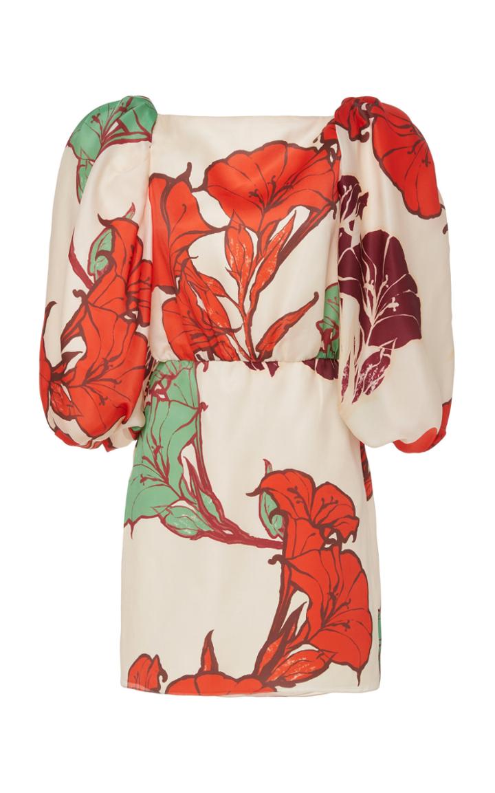 Johanna Ortiz Forbidden Tropics Floral Silk Mini Dress