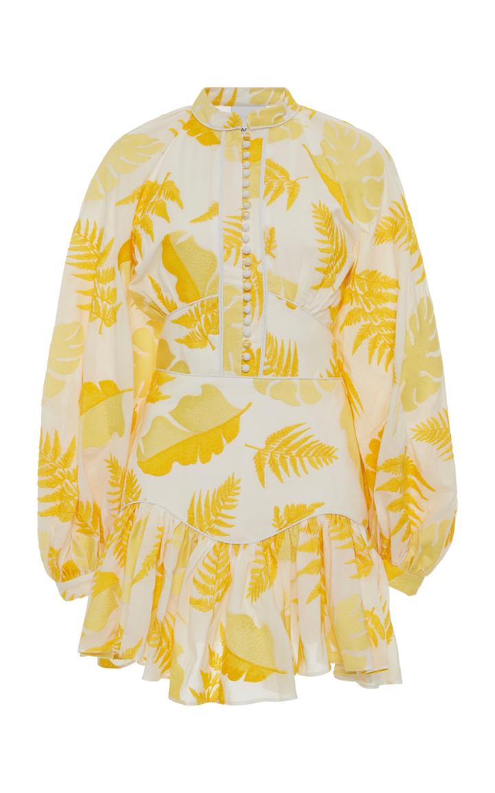 Acler Bastia Printed Pleat Mini Dress